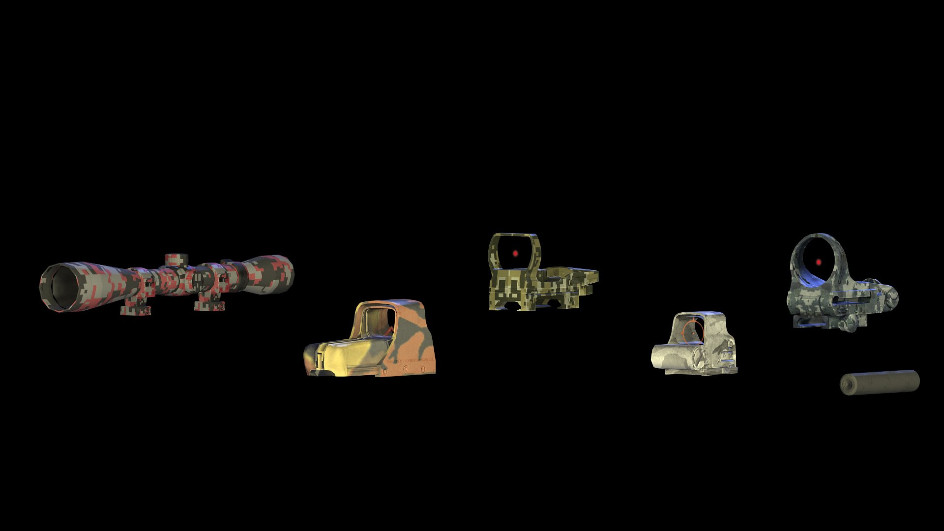 maya sniper rifles pistol