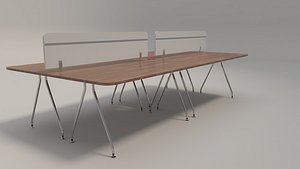 Ikea Style Modern Office Table Furniture 3D model