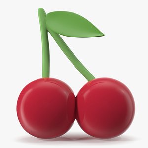 Cherries Emoji 3D model