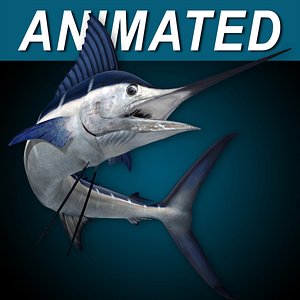 model of blue rigged