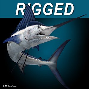 model of blue rigged