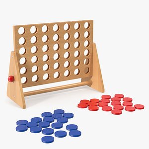 3D Puissance 4 Game Ready Wooden Board model