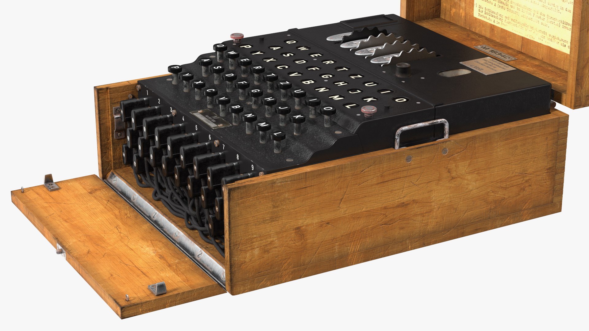 Enigma M4 Cipher Machine in Wooden Case 3D - TurboSquid 1851850
