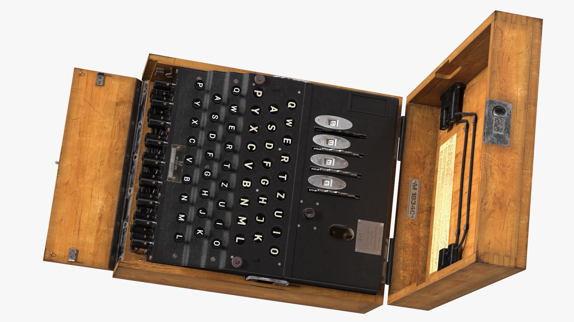 Enigma M4 Cipher Machine in Wooden Case 3D - TurboSquid 1851850