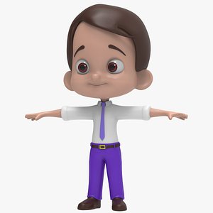 Cartoon Young Boy Character 3D