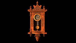 wooden decorative clock 3D model