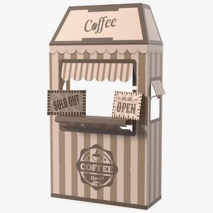Coffee Booth Cardboard Stand model