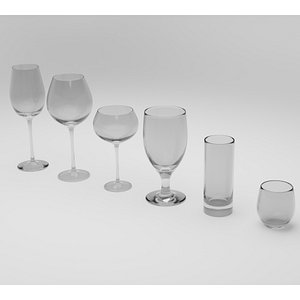 3D Wine glasses model