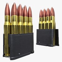 Rifle Ammo Clip with Cartridges 30-06