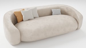 3D Soft sofa made of quality velvet model