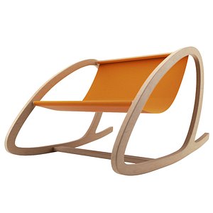 Minimalistic Orange Rocking Chair
