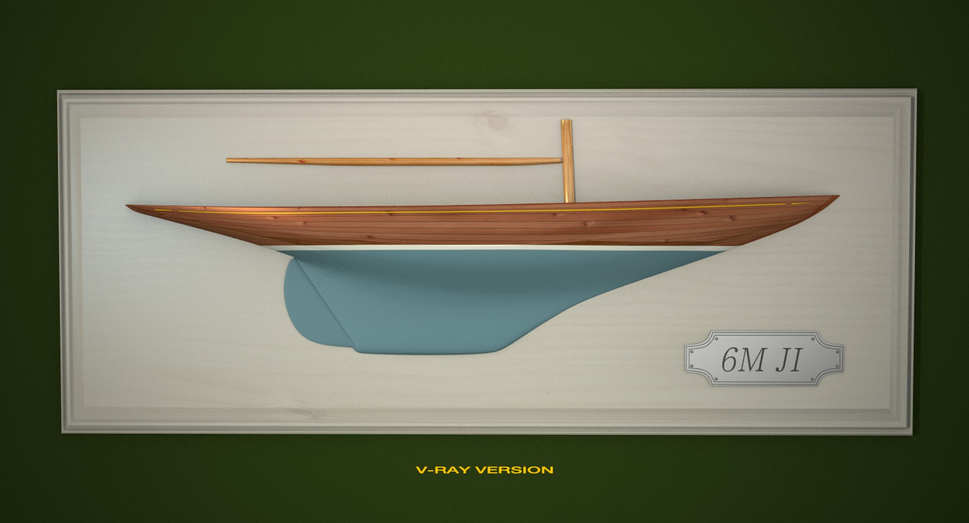 3d Model Decorative Half Hull Sailboat