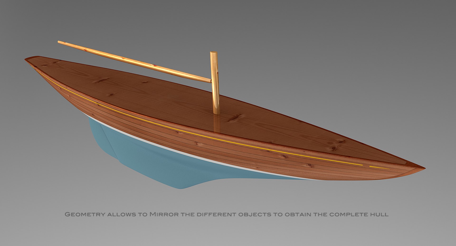 3d Model Decorative Half Hull Sailboat