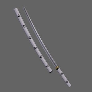 PBR Katana Japanese Sword White V3