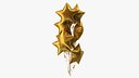 Star Shaped Matte Gold Balloon Bouquet
