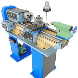 3D TV4 Lathe machine - Industrial machine tool Blue