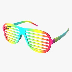 3D party rainbow shutter shades model