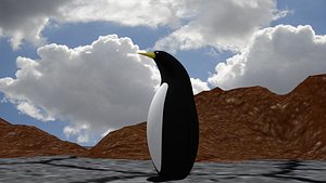 3D rigged penguin model