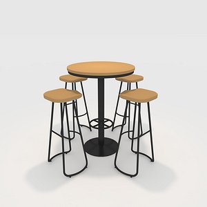 3D Bar Table And Chair 8