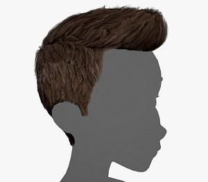 3D model Male Hair Cards Style 2 - Short Straight 1