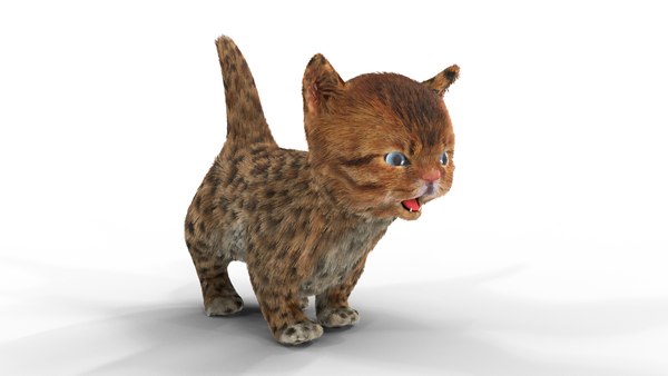 Cure Kitten Fur Animated 02 3D model