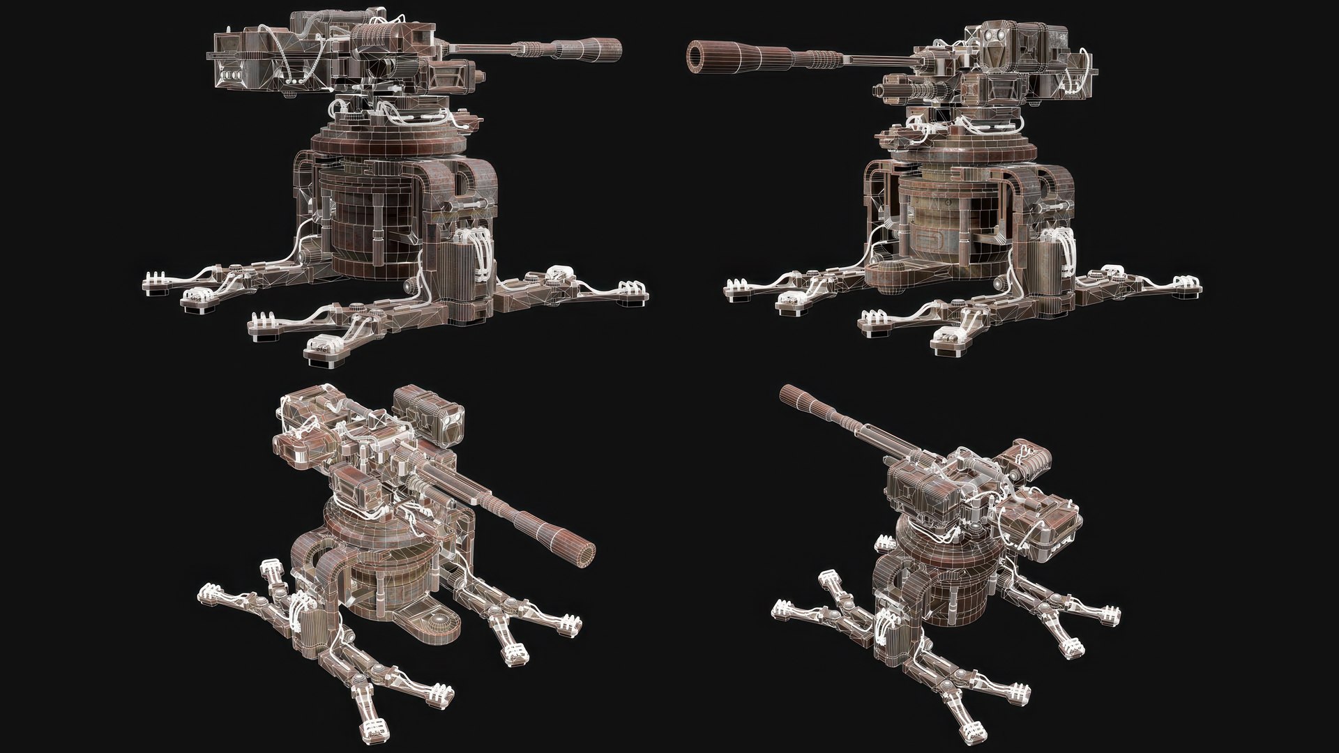 Sentry Gun-1-Rusty-4 Colors 3D model https://p.turbosquid.com/ts-thumb/BX/U1Euej/5J/m1v11preview15/jpg/1792746151/1920x1080/fit_q87/0834f7ae0b5f7188c536a498c50be880d976a1a9/m1v11preview15.jpg