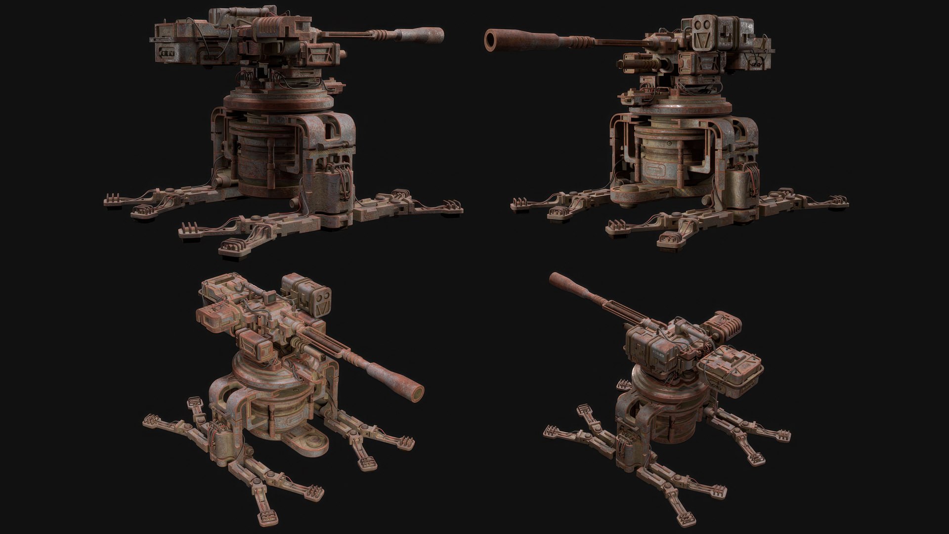 Sentry Gun-1-Rusty-4 Colors 3D model https://p.turbosquid.com/ts-thumb/BX/U1Euej/6z/m1v11preview8/jpg/1792746148/1920x1080/fit_q87/0add51a09369fccb3d0b8b524ab97b524ce91ad0/m1v11preview8.jpg