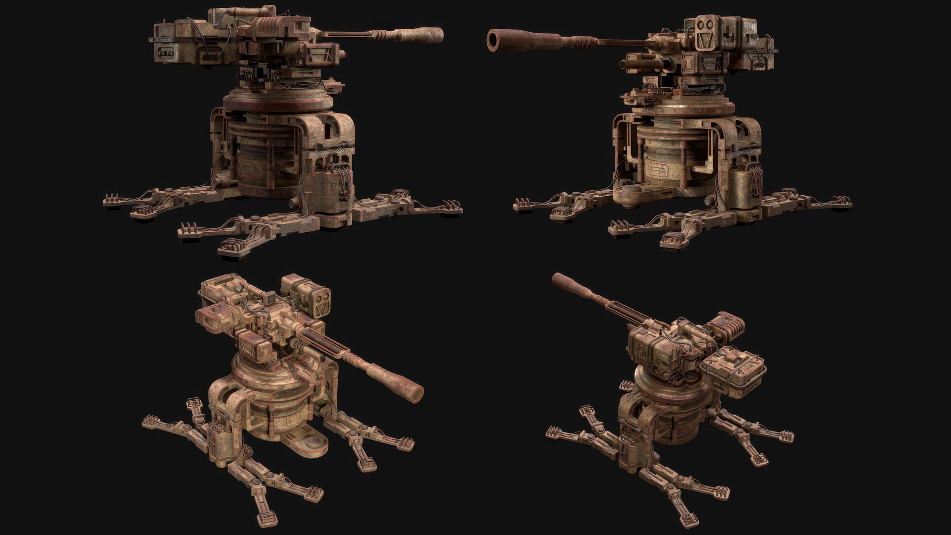 Sentry Gun-1-Rusty-4 Colors 3D model https://p.turbosquid.com/ts-thumb/BX/U1Euej/Xm/m1v10preview8/jpg/1792746146/1920x1080/fit_q87/8362258e3ed775d8ca217a8ae23bbd131ef48a6f/m1v10preview8.jpg