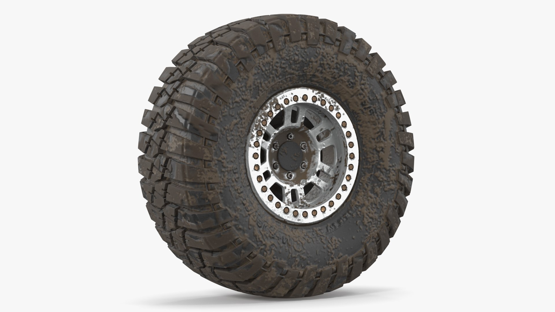 3D Off Road Racing Wheel Dirty Model - TurboSquid 1908139