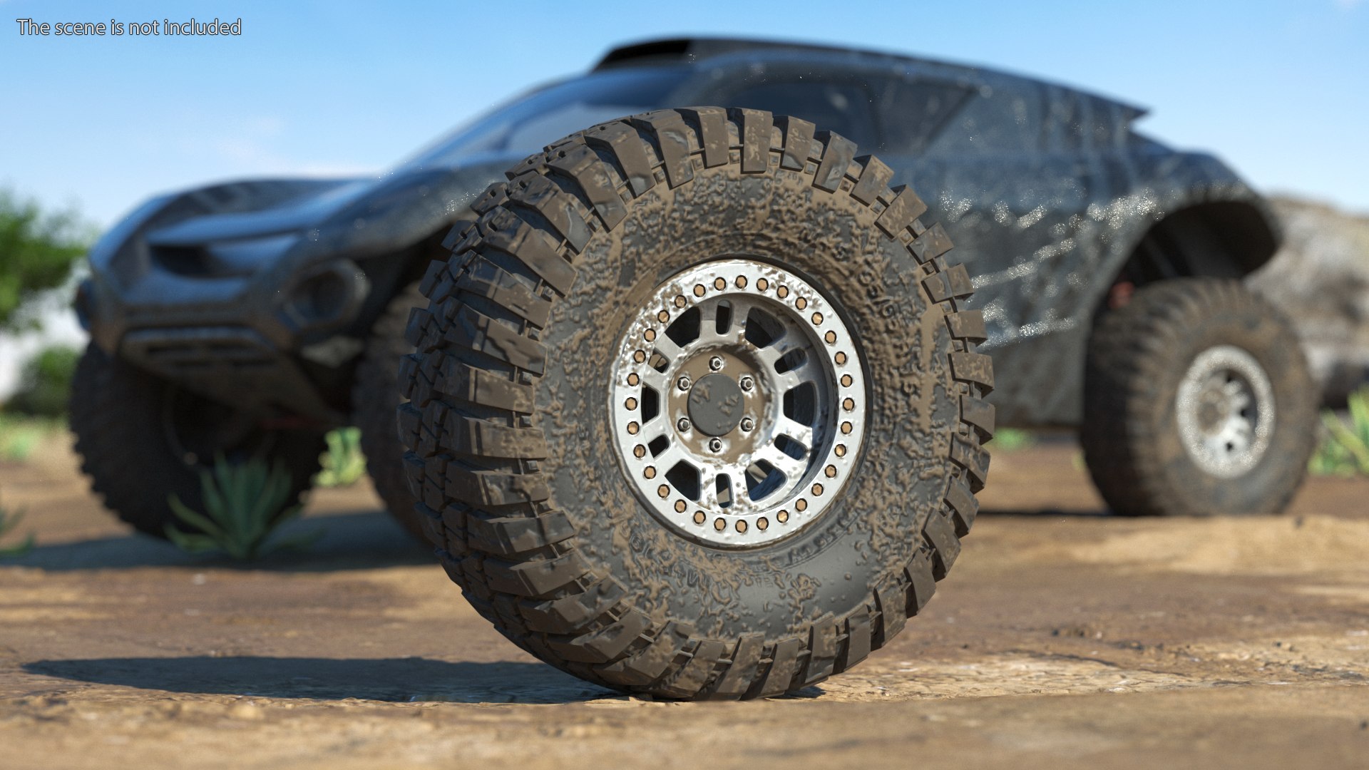 3D Off Road Racing Wheel Dirty Model - TurboSquid 1908139