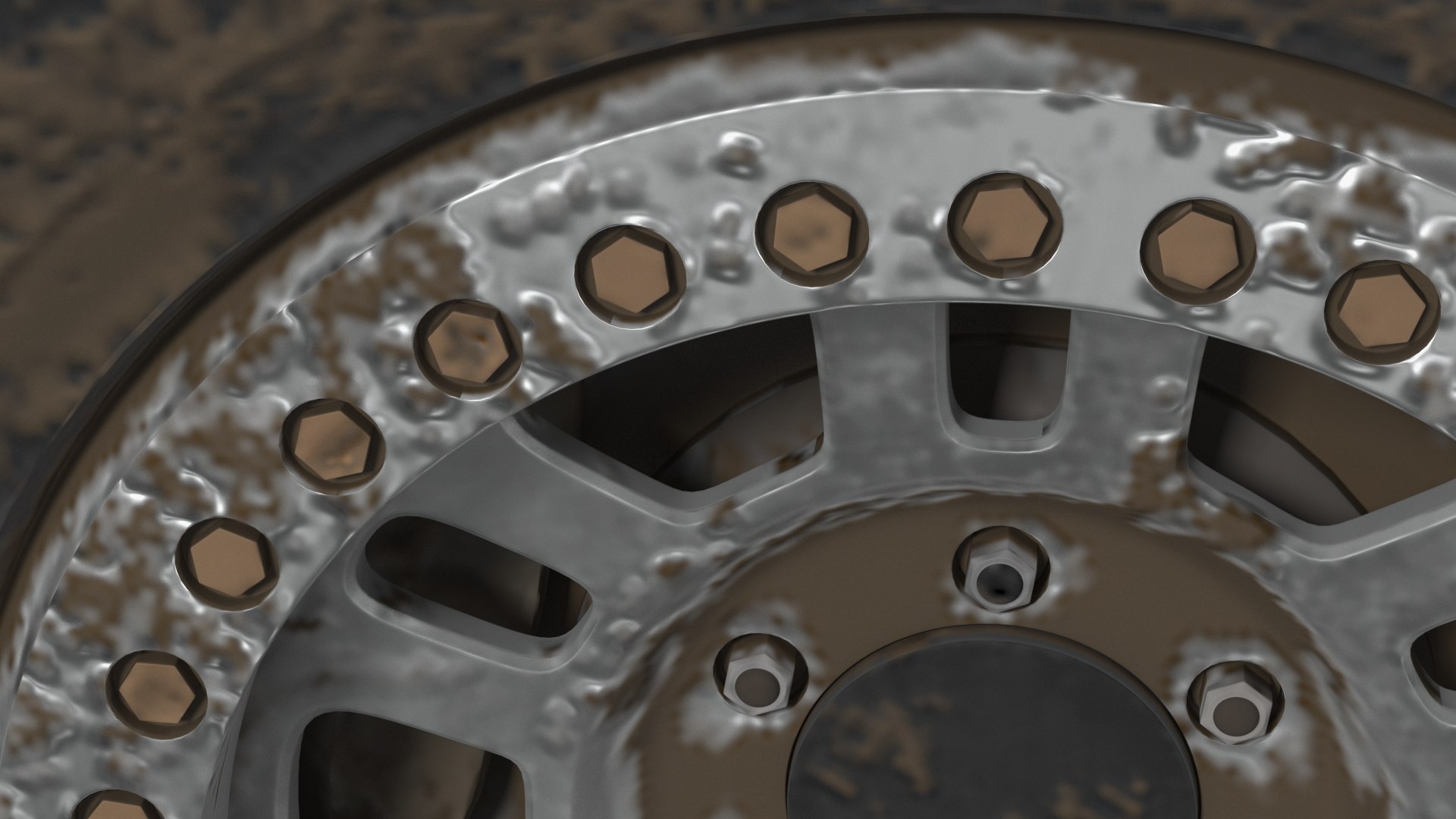 3D Off Road Racing Wheel Dirty Model - TurboSquid 1908139