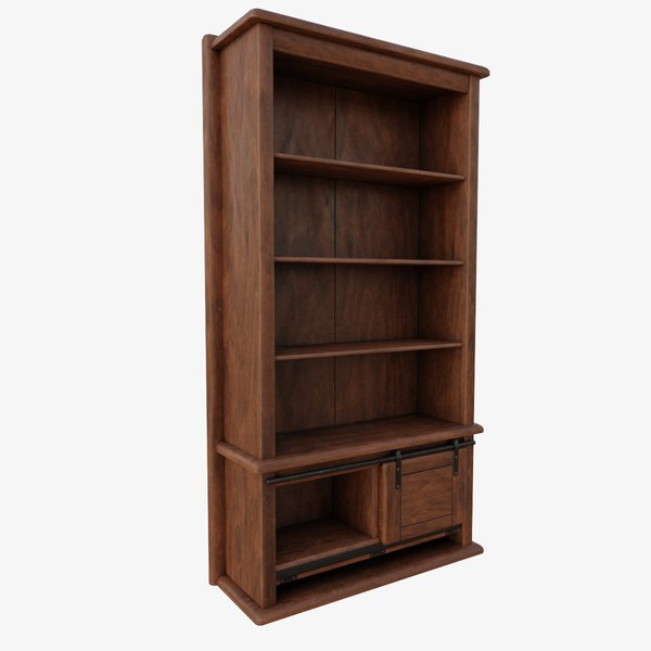old oak bookshelf 3D