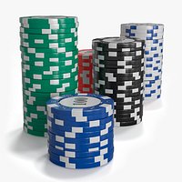Stack of Casino Chips with Value