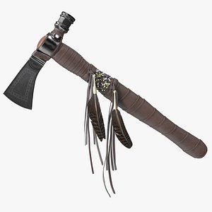 Tomahawk Weapon Dark Leather 3D model