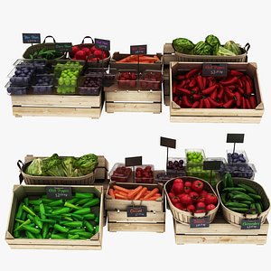 greengrocer rack 3 pepper 3D