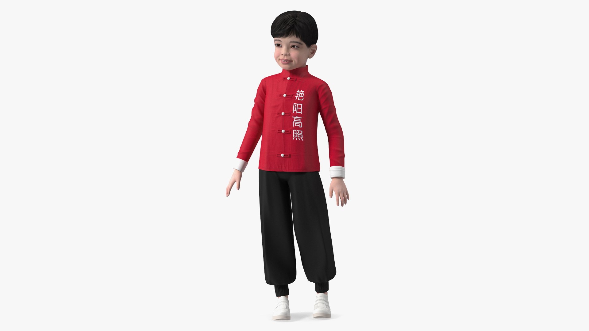 Chinese Boy in National Clothes 3D model preview