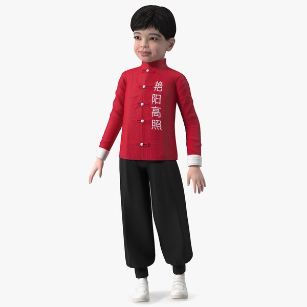 3D model Chinese Boy in National Clothes