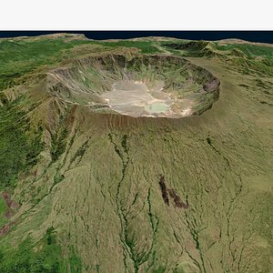 3D Mount Tambora Sanggar Peninsula Indonesia model
