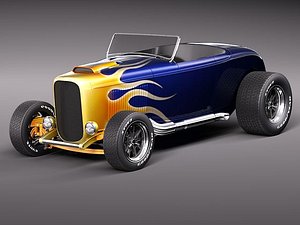 3d 32 custom oldtimer flame model