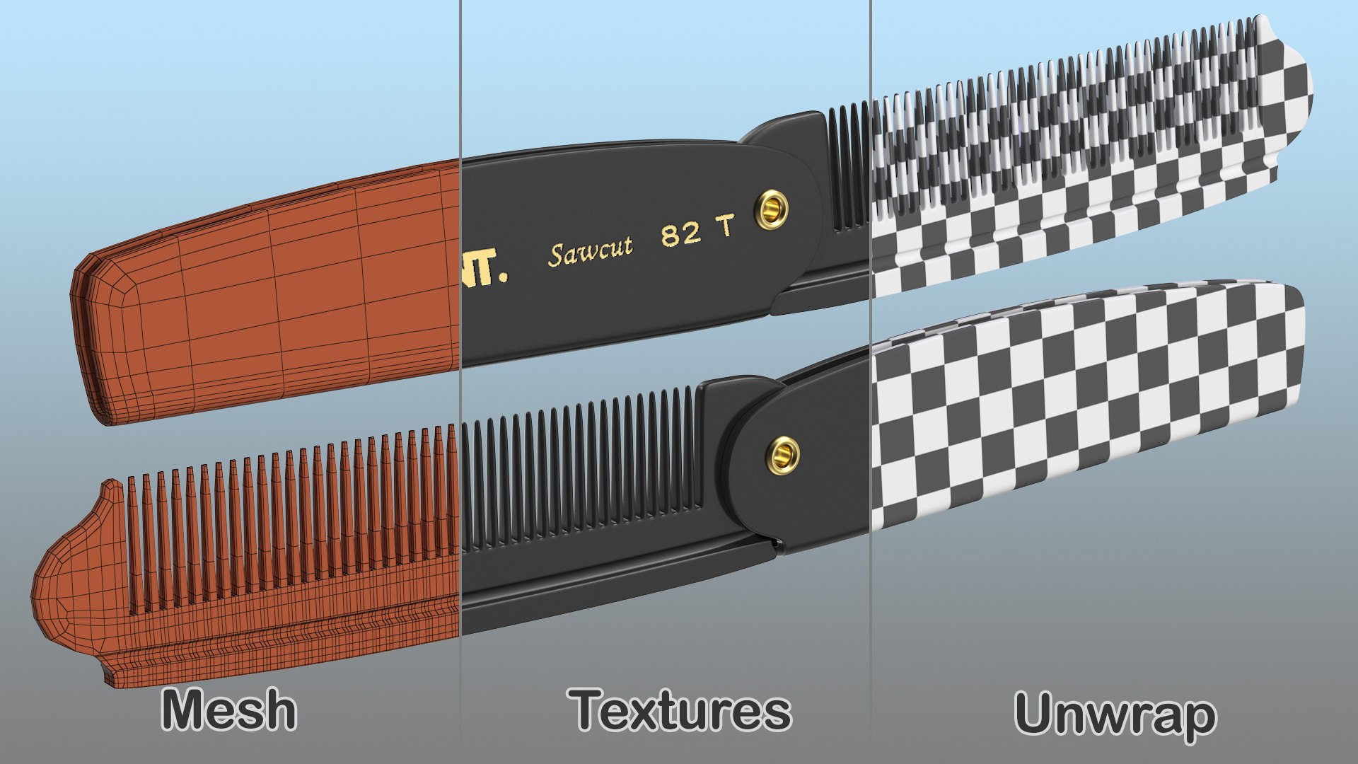 3D kent folding pocket comb https://p.turbosquid.com/ts-thumb/BX/ymnYDf/xORjcDxe/kentfoldingpocketcombblackmb3dmodel015/jpg/1600531662/1920x1080/fit_q87/9bd6f23bf462bb9585232f2ee28d58b59b95d130/kentfoldingpocketcombblackmb3dmodel015.jpg