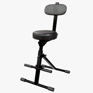 Musician Stool with Backrest 3D model