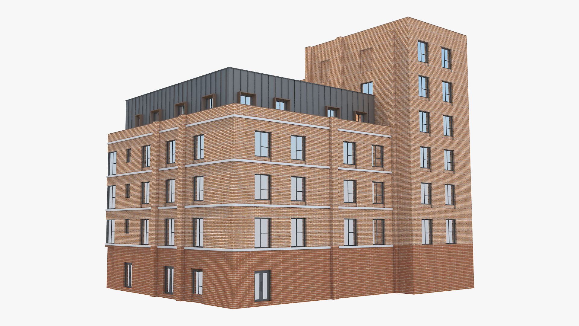 Brick Building 2 Model - TurboSquid 1629198