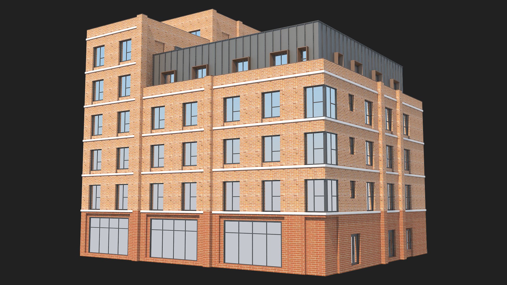 Brick Building 2 Model - TurboSquid 1629198