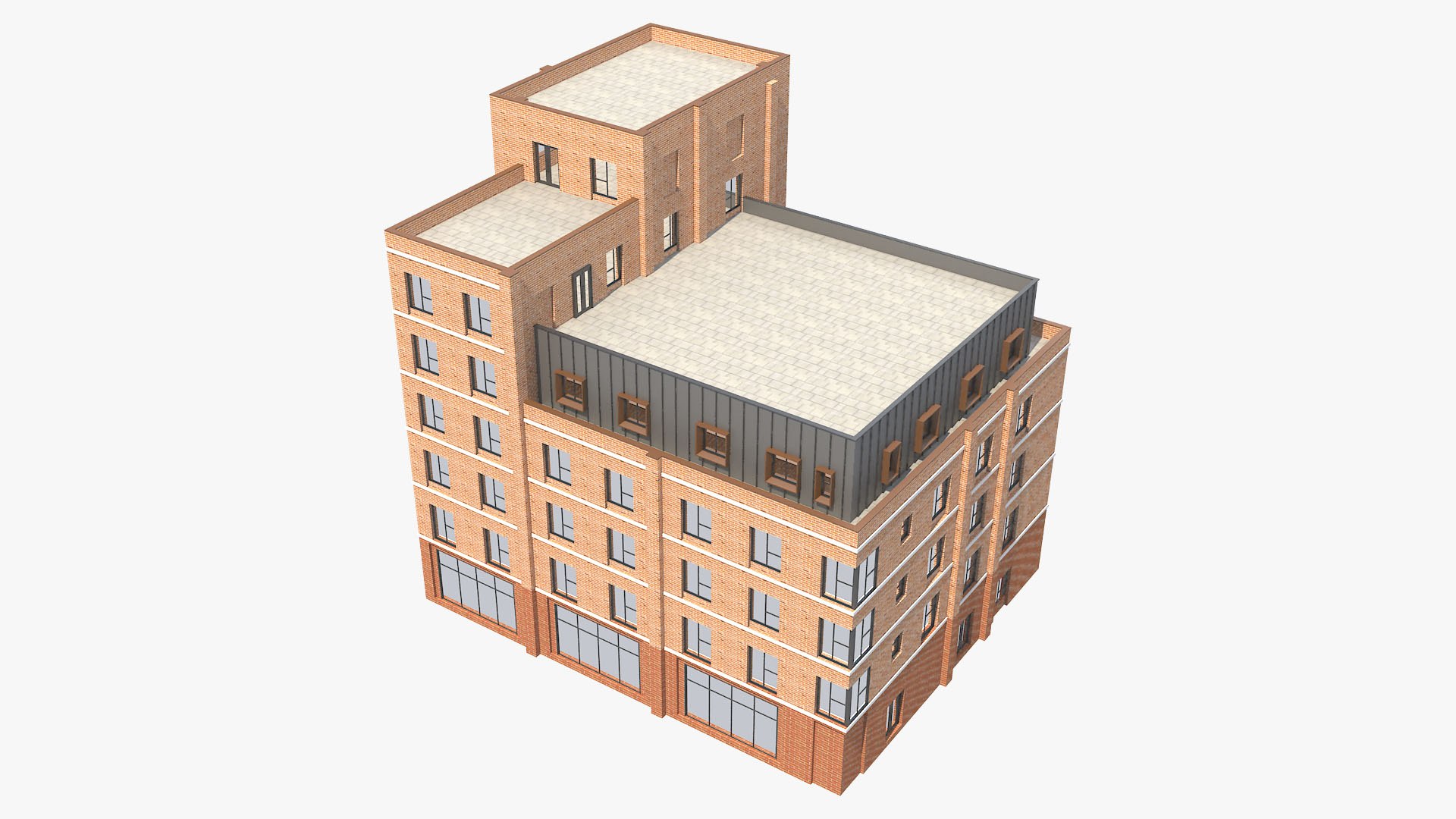 Brick Building 2 Model - TurboSquid 1629198