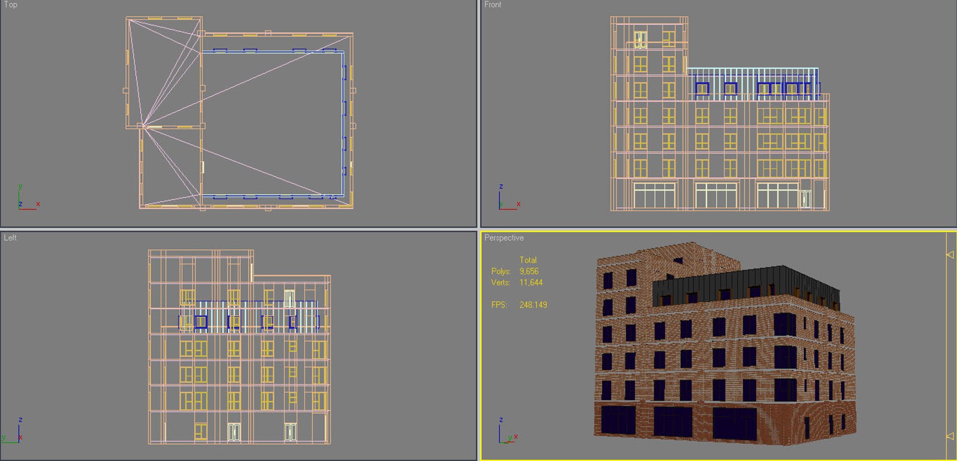 Brick Building 2 Model - TurboSquid 1629198