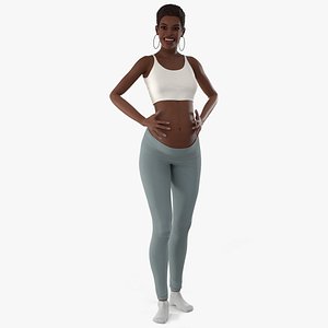 African Pregnant Woman Rigged for Maya