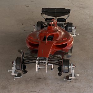 Open Wheels Racing Car Alignment Service Mode 3D model