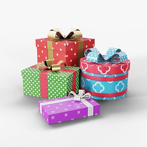 Christmas gifts 1 Low-poly 3D model