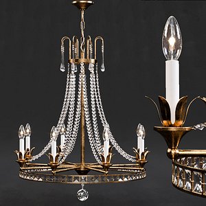 3D louis crystal chandelier model