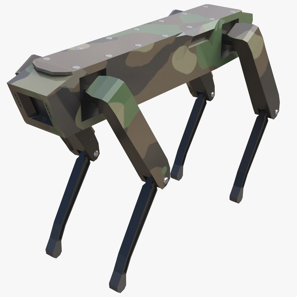 3D Robot Dog Military Low Poly Rigged model